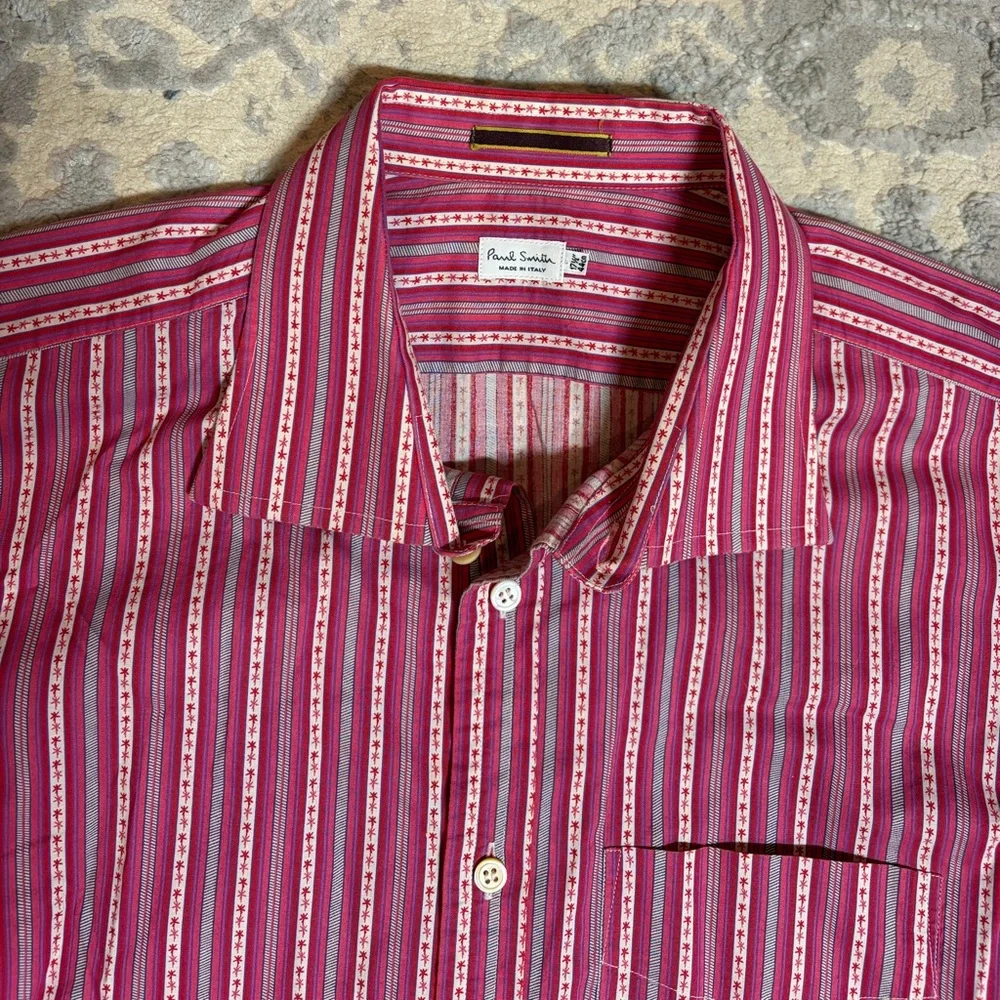 Paul Smith long sleeve 100% cotton Button Down Western Rodeo Dress Shirt - Picture 10 of 11